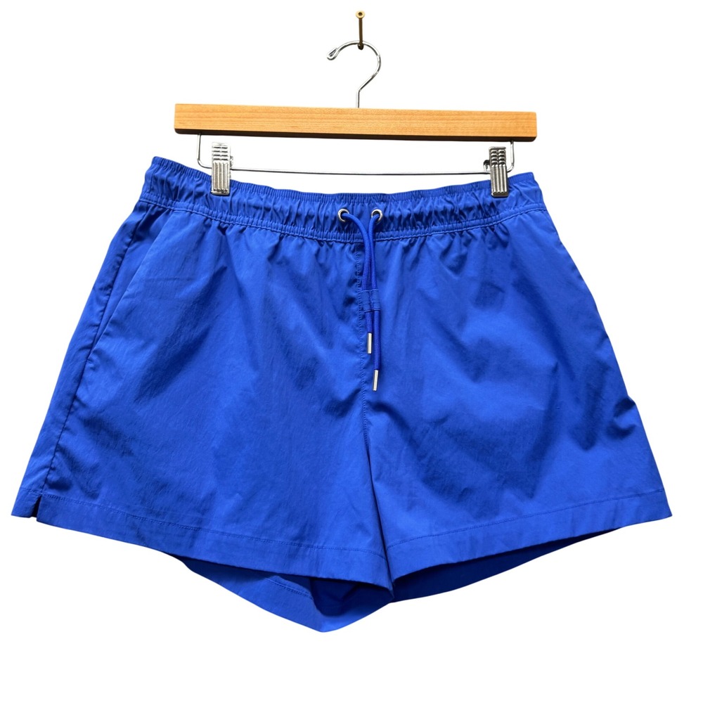 Athleta Shorts Womens Medium Midday Mid Rise Poplin Royal Blue Athletic